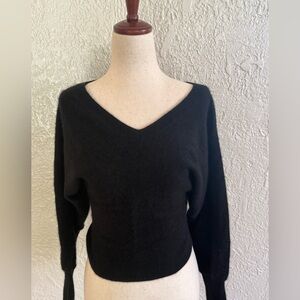 Maeve by Anthropologie Black V-Neck 100% Cashmere Sweater